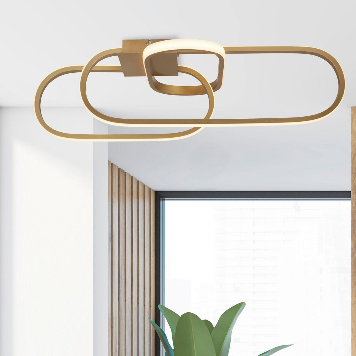 LED-Deckenleuchte Clip 61774go - Goldfarben/Weiß, Design, Metall (65/38,5/18cm)
