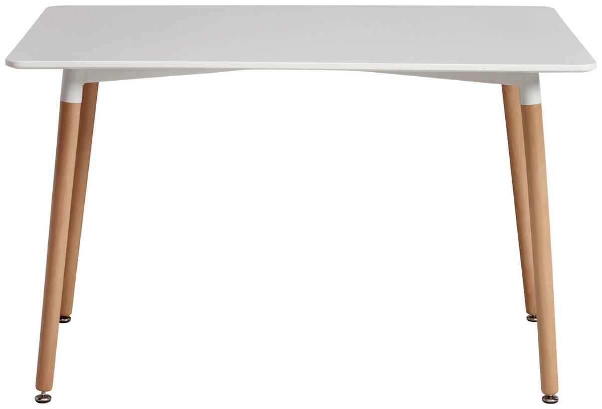 Tischgruppe Ilana - Buchefarben/Weiß, LIFESTYLE, Holz/Holzwerkstoff (120/51/75/83/80/57cm) - Livetastic