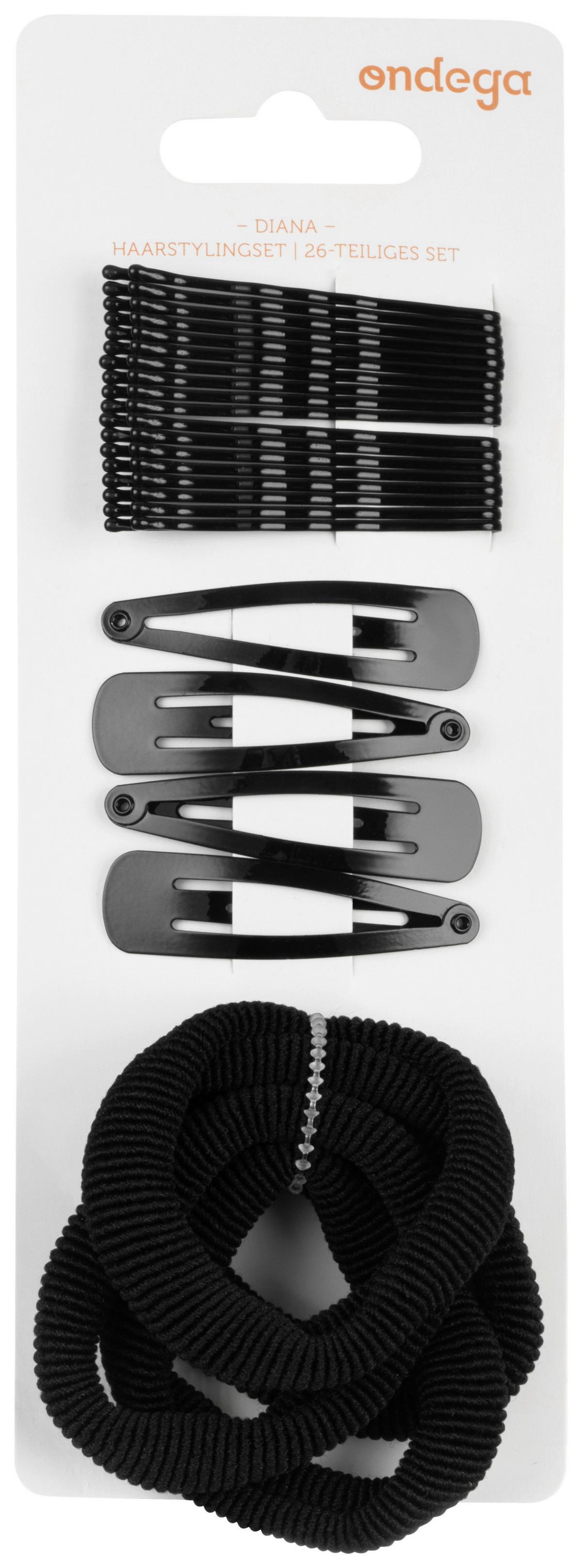 Haarstylingset Diana - Schwarz, KONVENTIONELL, Kunststoff/Metall - Ondega