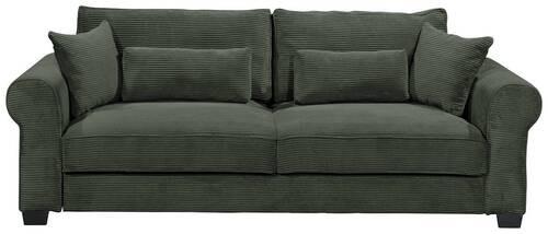 3-Sitzer-Sofa mit Schlaf- Funktion Angelina Dunkelgrün - Dunkelgrün/Schwarz, Basics, Textil (250/95/125cm) - MID.YOU