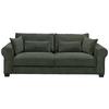 3-sitzer-sofa Mit Schlaf- Funktion Angelina Dunkelgrün - Dunkelgrün/Schwarz, Basics, Textil (250/95/125cm) - MID.YOU
