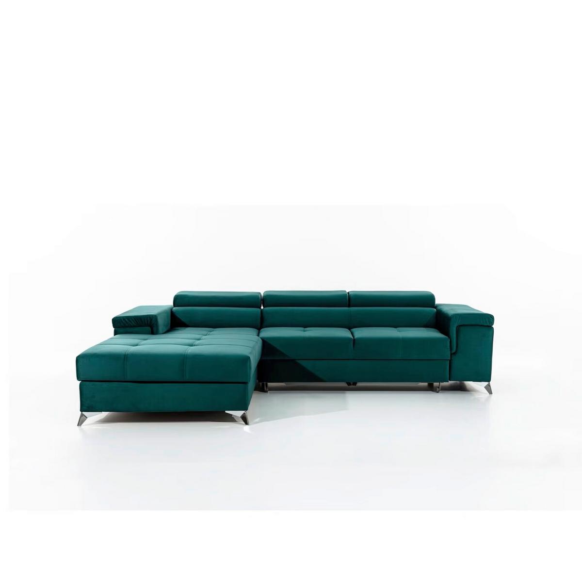 Ecksofa Ricardo Grün S: 205x281 cm - Silberfarben/Grün, Design, Textil (205/281cm) - MID.YOU
