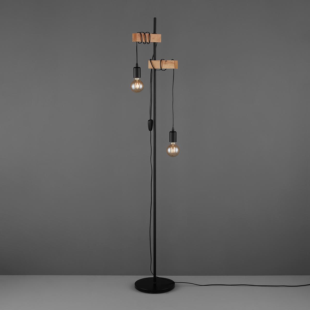 STOJACIA LAMPA TOWNSHEND - hnedá/čierna, Konventionell, kov/drevo (20,5/25/166,5cm) - Eglo