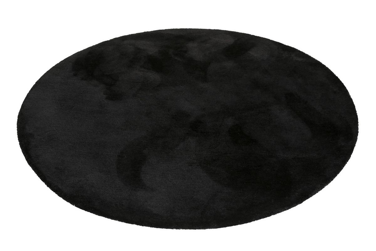 Hochflorteppich Schwarz, Ø: Ca. 120 Cm - Schwarz, Basics, Textil (120cm) - Esprit