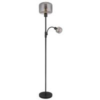 Stehleuchte 15566s - Schwarz, Design, Glas/Metall (25/165cm) - Globo