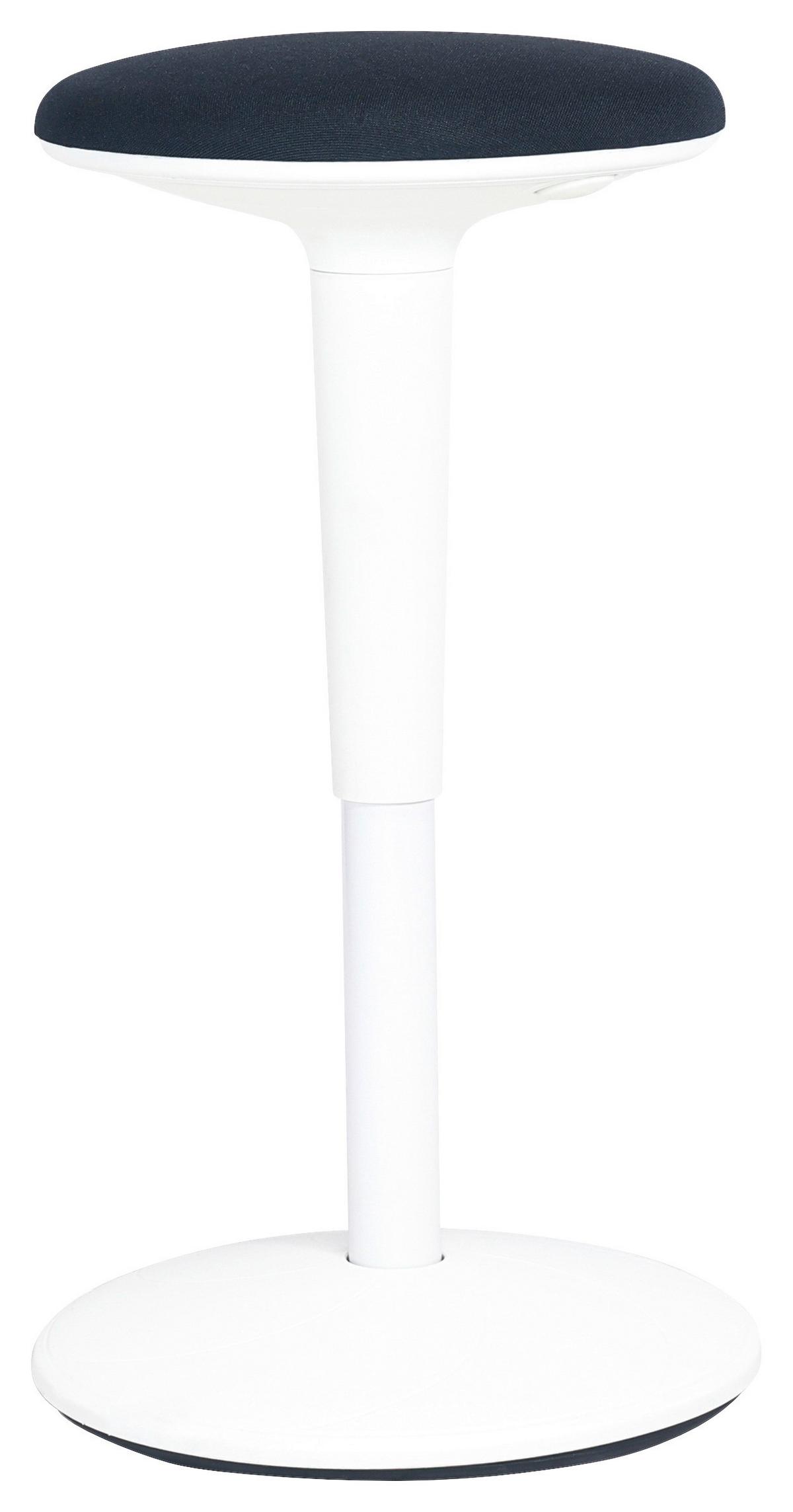 Kanc. stolička bez operadla SPIN - čierna/biela, Modern, kov/textil (36,5/55.5-73.5/39cm) - Mömax