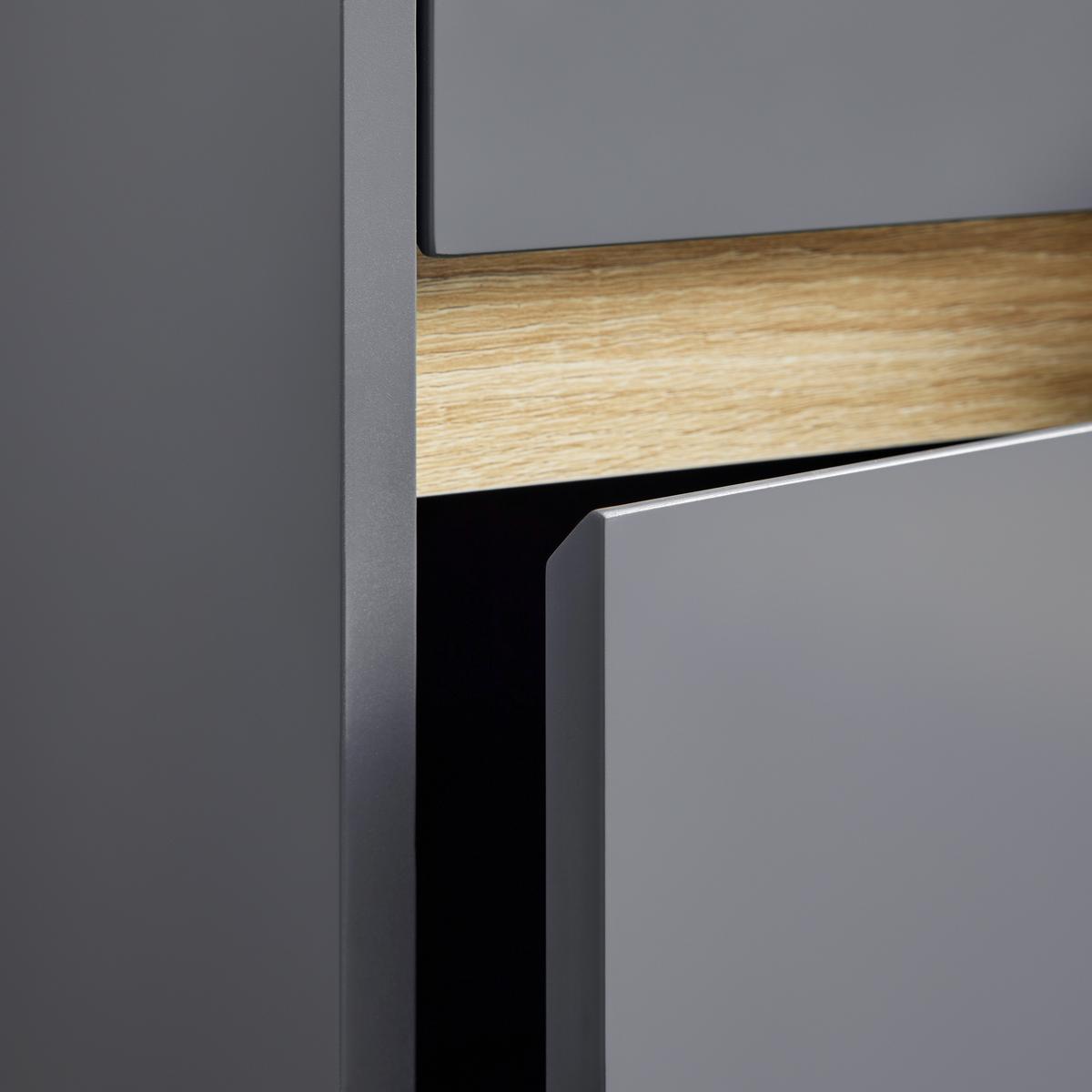 Nízka skrinka MASSIMO tmavá sivá - strieborná/tmavosivá, Modern, plast (33/85/30cm) - Bessagi Home