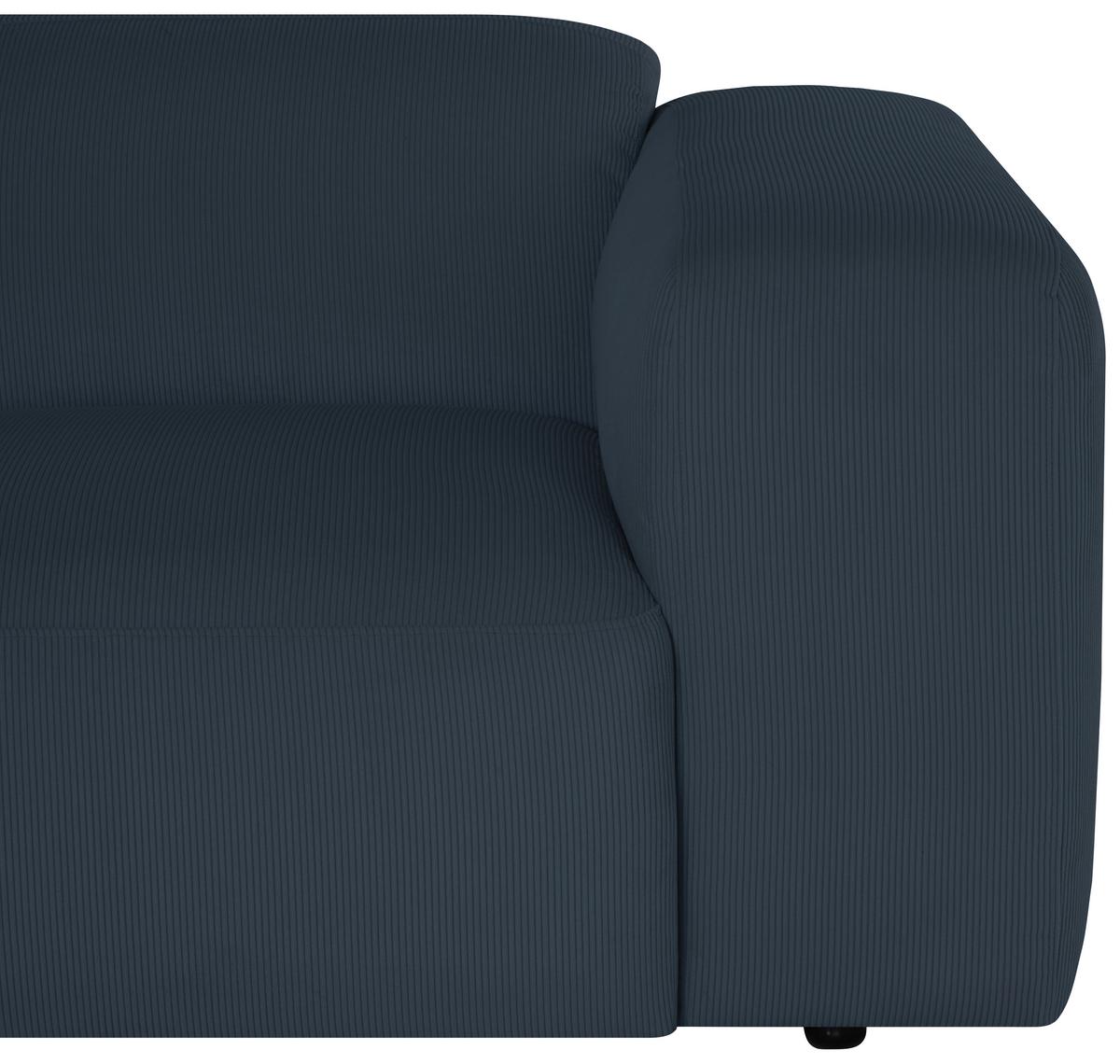 Ecksofa Hannah Blau 170x252 Cm - Blau/Schwarz, Design, Textil (170/252cm) - MID.YOU