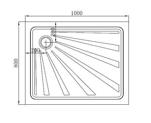 Duschtasse Brausetasse Weiß 80x100x12,5cm - Weiß, KONVENTIONELL, Kunststoff (100/12,5/80cm) - Sanotechnik
