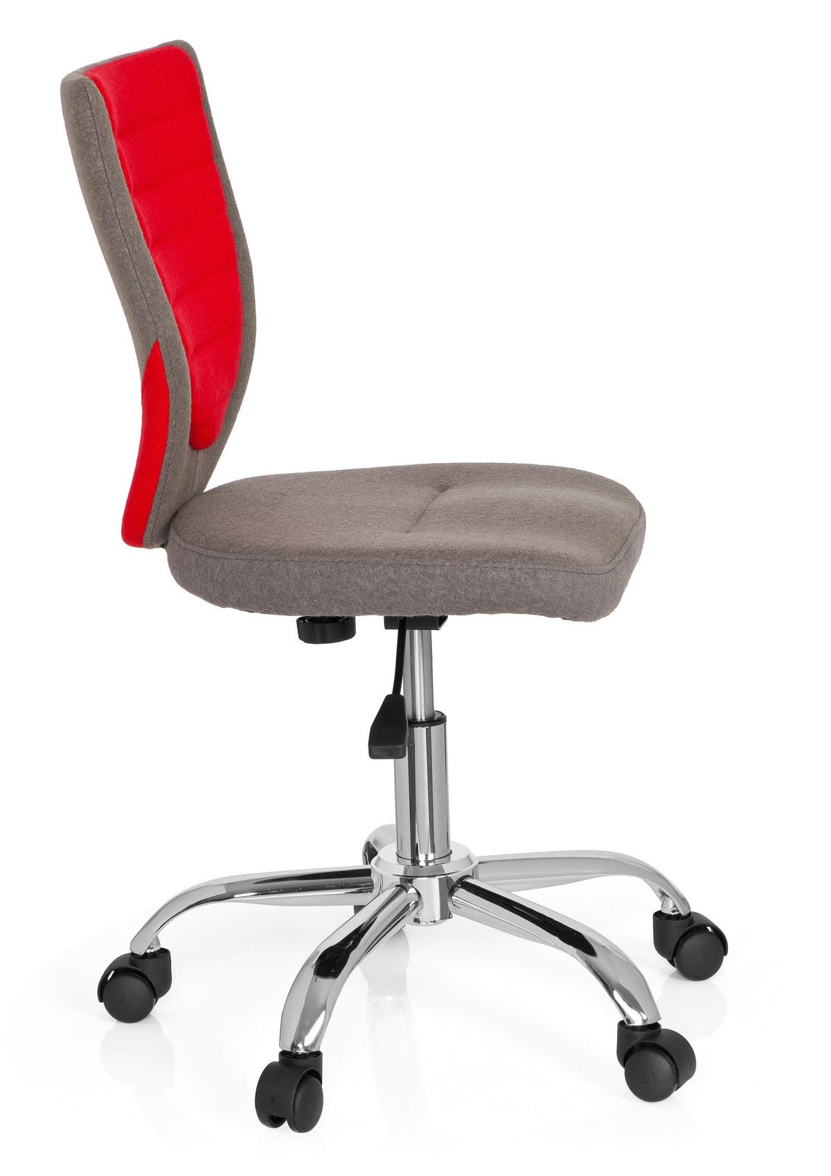 Jugenddrehstuhl Kiddy Grau/rot Bis 60 Kg - Silberfarben/Rot, MODERN, Kunststoff/Textil (41/94/41cm) - MID.YOU