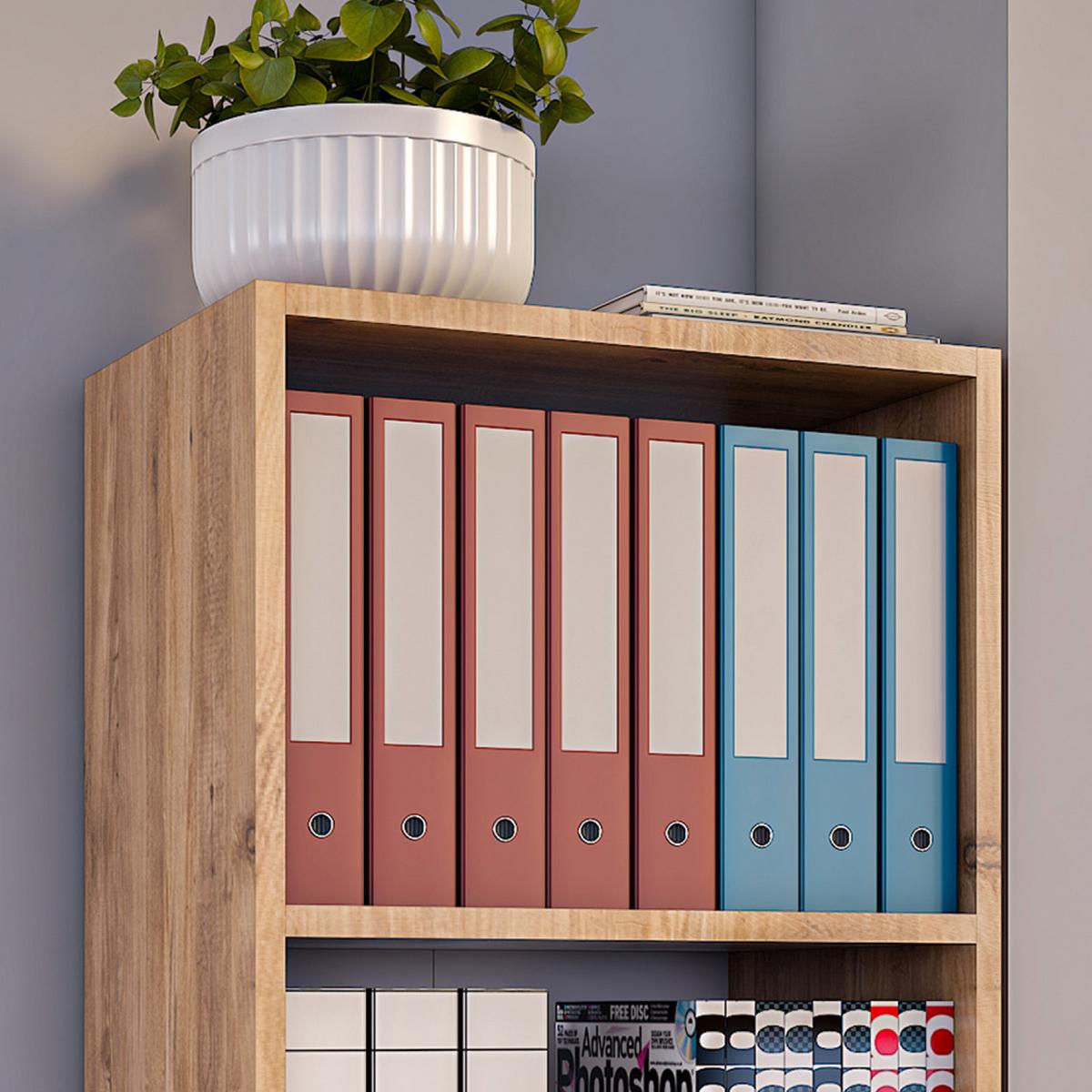 Regál na šanóny Ulas š: 49 cm, dub medový - černá/medový dub, Moderní, kompozitní dřevo/plast (49/108/32cm) - MID.YOU