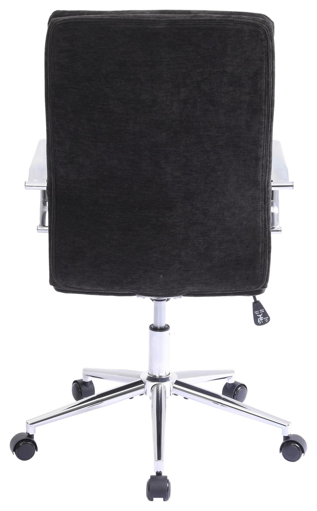 Drehstuhl Verona Schwarz B: 56 cm - Chromfarben/Schwarz, MODERN, Holz/Kunststoff (56/100-110/65,5cm) - Livetastic