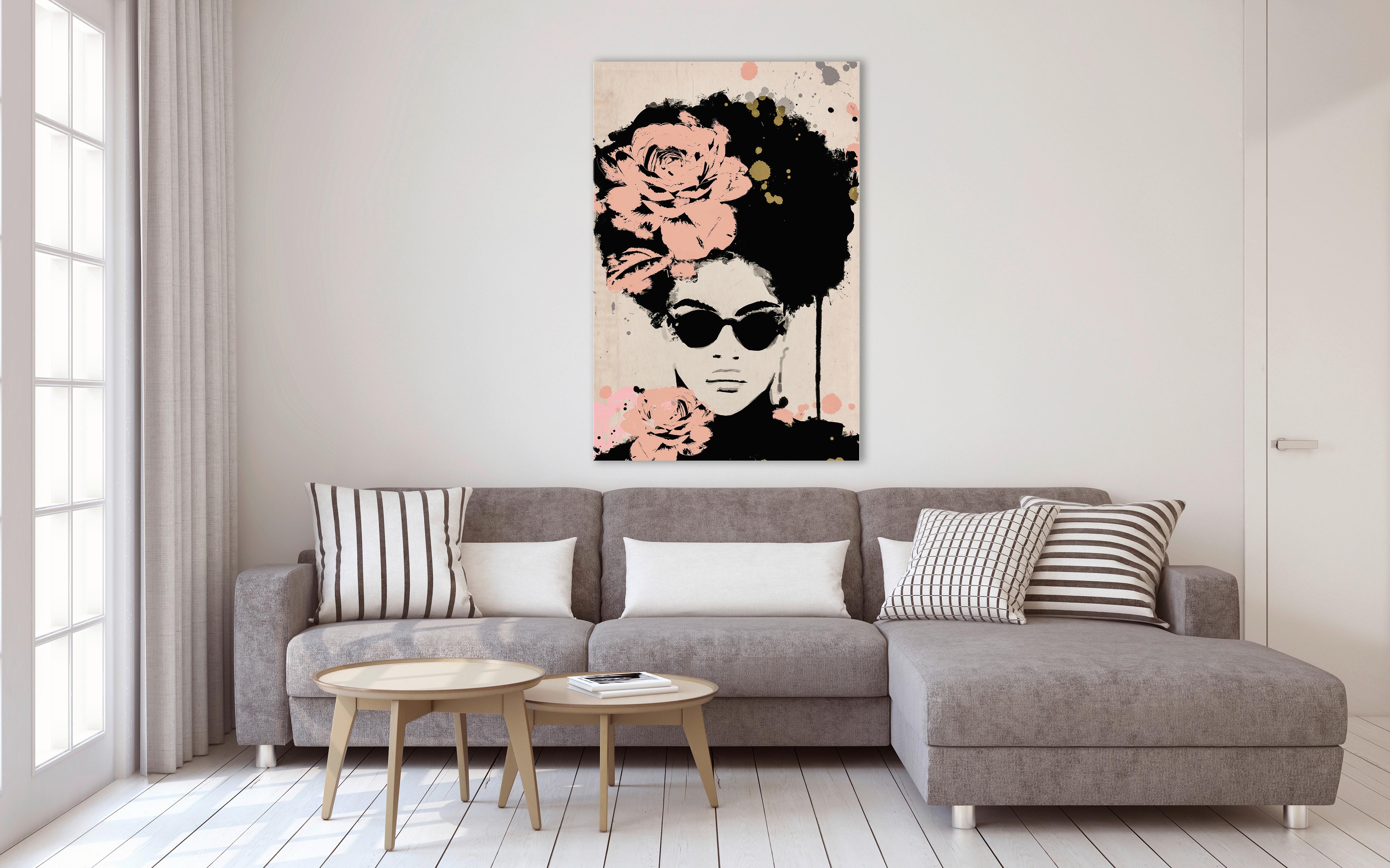 Obraz Na Plátně Desteny, 100/150cm - černá/světle růžová, Basics, kompozitní dřevo (100/150/3.00cm) - Modern Living