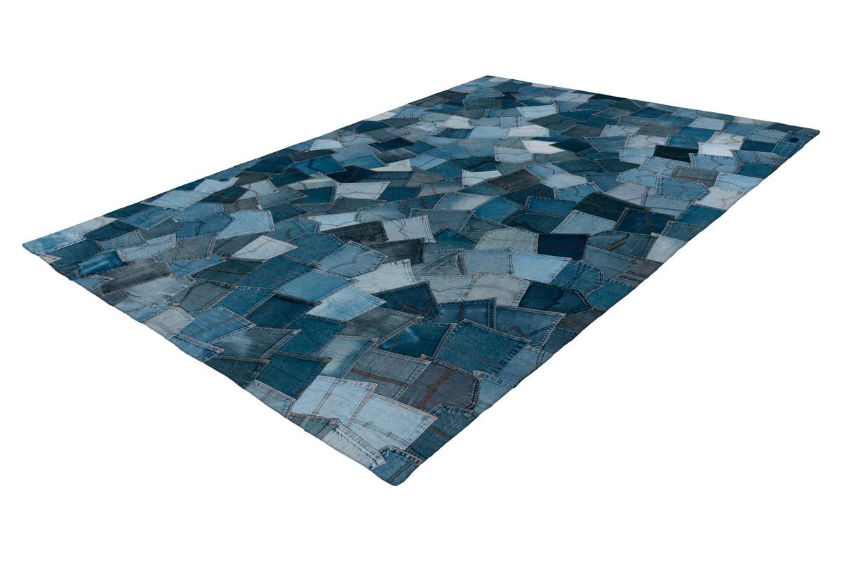 Flachwebteppich My Denim Pocke 465 Blu 160x230 - Blau, Basics, Textil (160/230cm) - Obsession