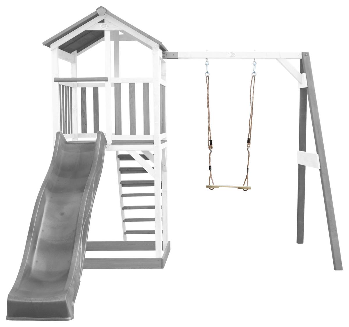 Spielturm A025.121.82 - Weiß/Grau, KONVENTIONELL, Holz/Kunststoff (283,6/241,9/349cm) - Ambia Garden