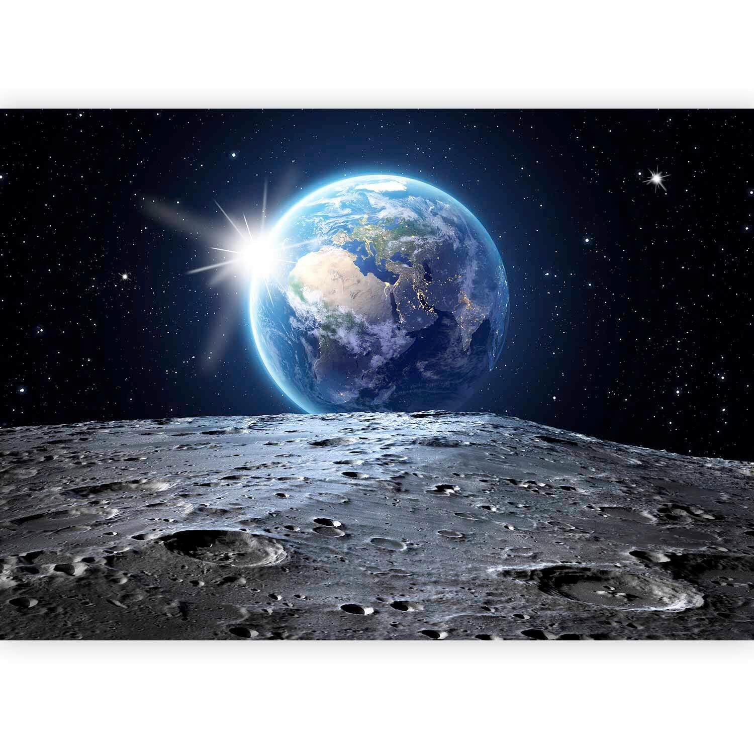 VIEW OF THE BLUE PLANET Fototapete, B/H: ca. 200x140cm - Blau/Schwarz, LIFESTYLE, Textil (200/140cm) - artgeist