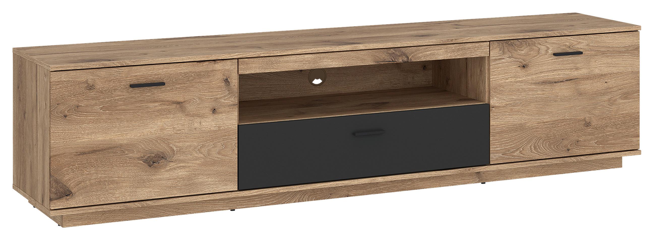 Tv-element Pardoo Eichefarben/anthrazit B: 210cm - Eichefarben/Anthrazit, Trend, Holzwerkstoff (210/51,9/50cm)