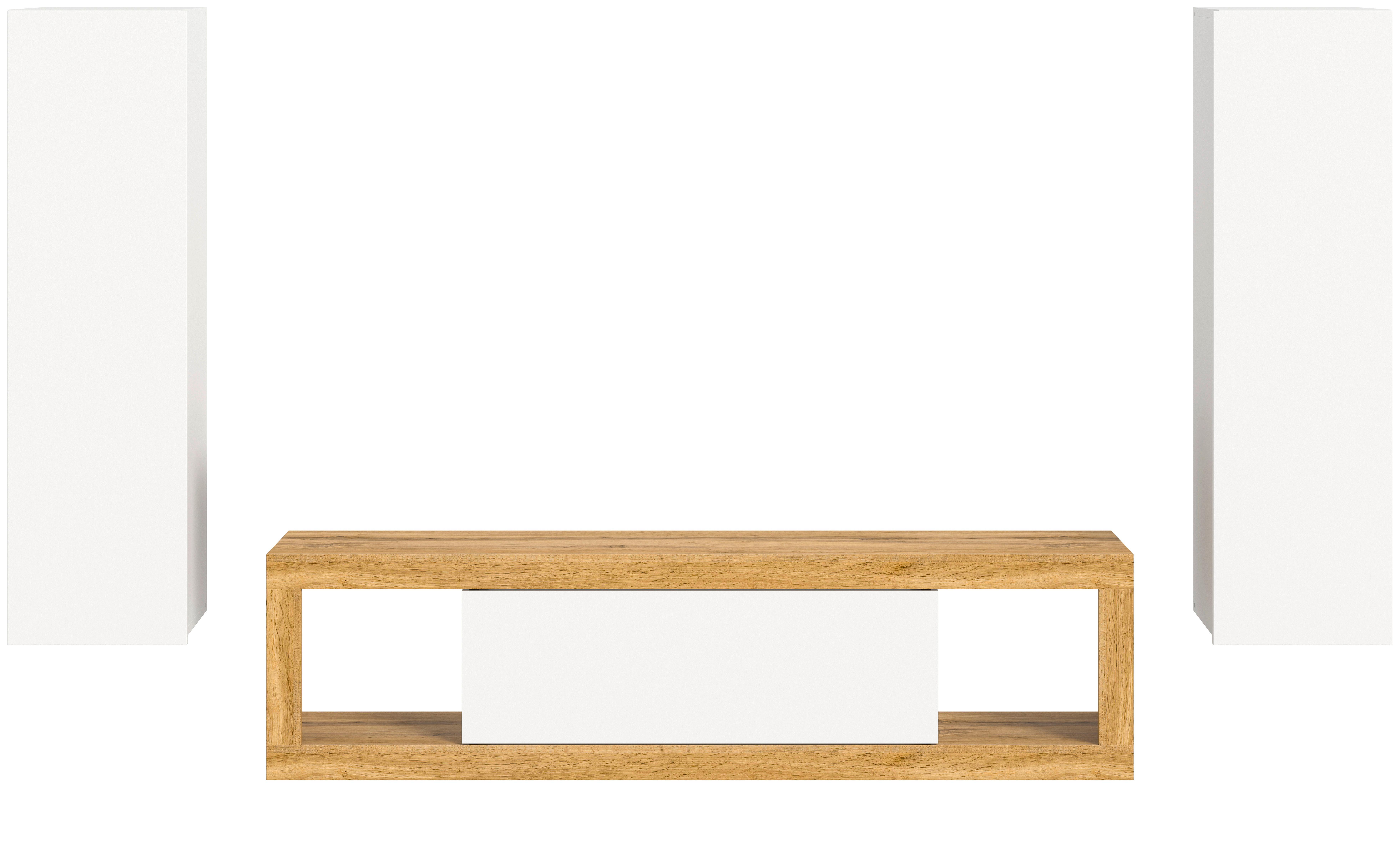 Wohnwand Tango Weiß/eiche Dekor B:240cm