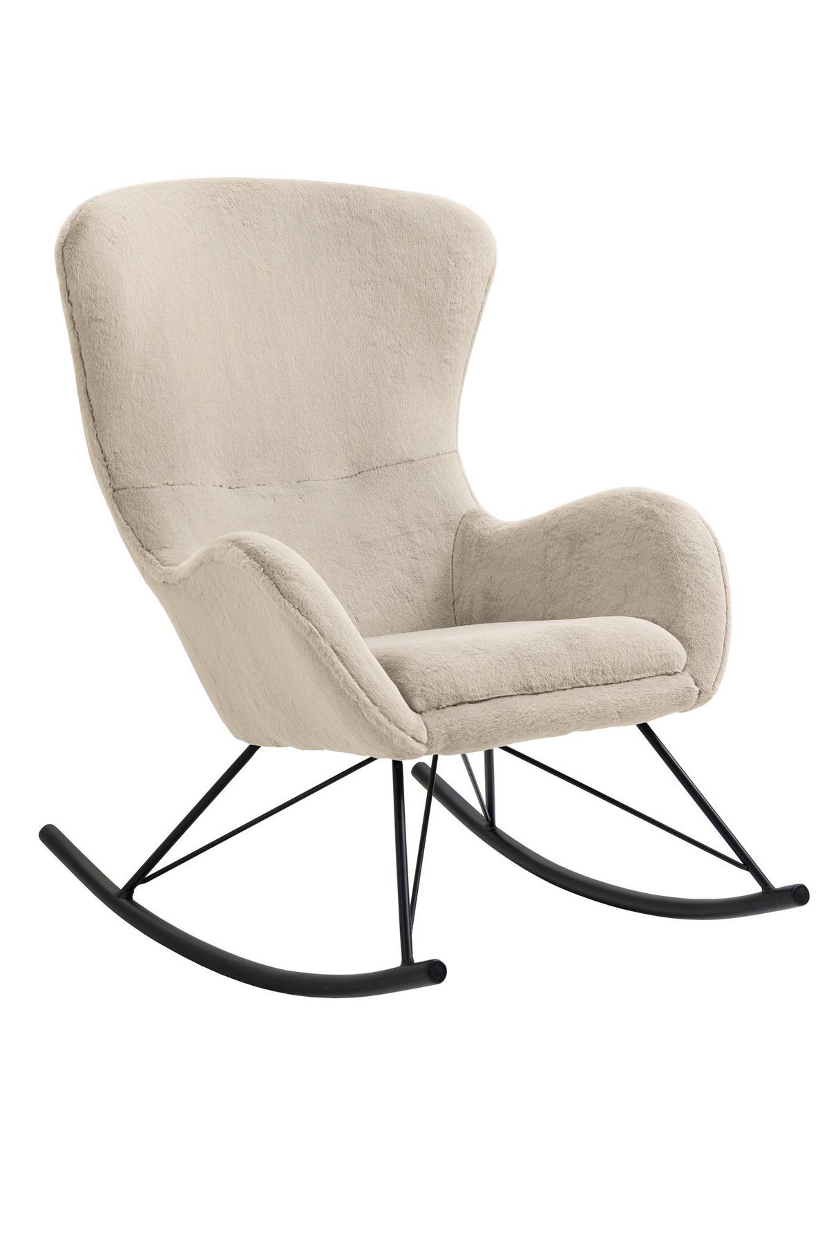 Schaukelstuhl Schwarz, Beige B: 70 Cm - Beige/Schwarz, MODERN, Textil (70/102/94cm) - Livetastic