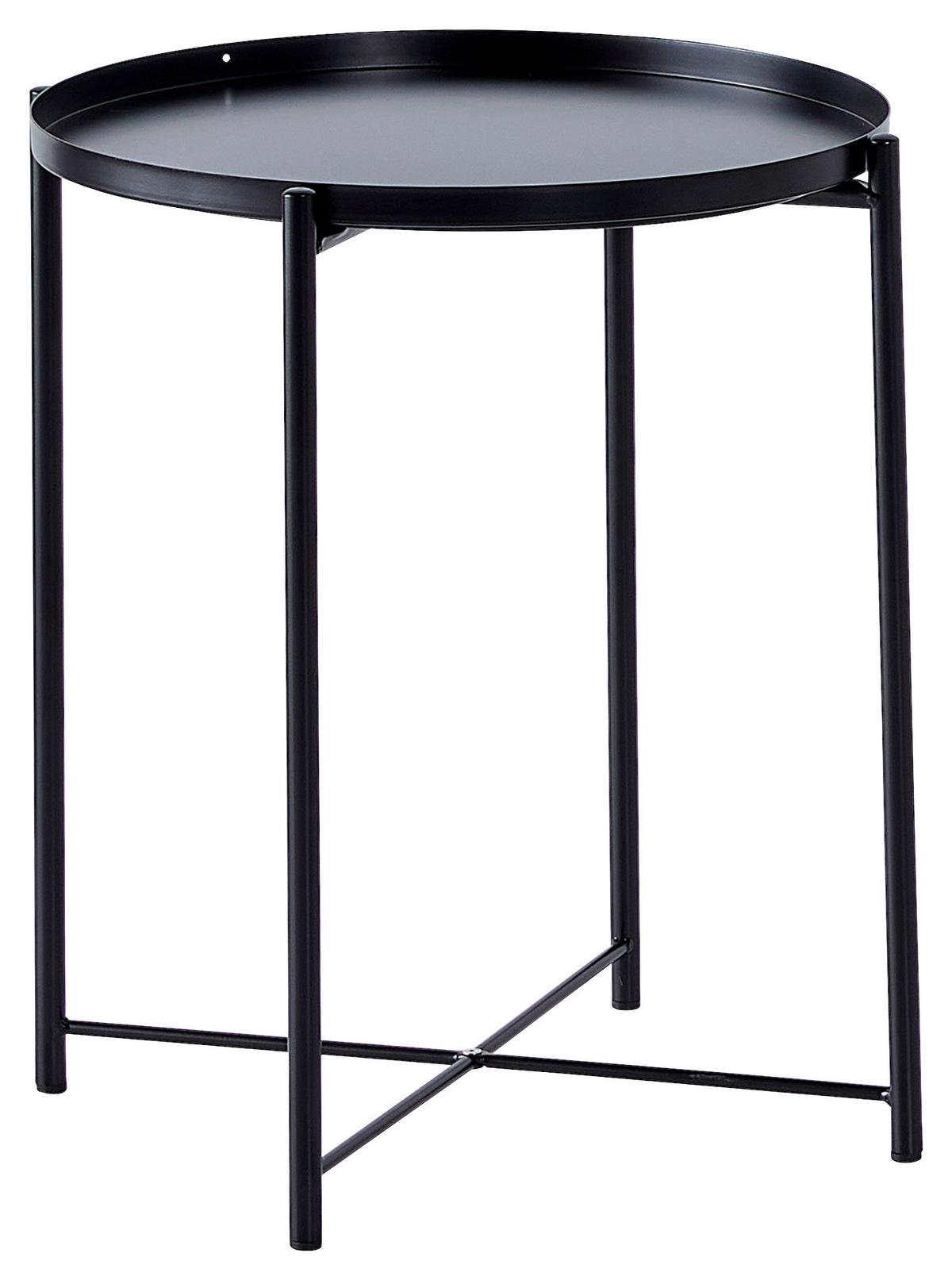 Beistelltisch Rund Jörg, Schwarz - Schwarz, MODERN, Metall (42/52/42cm)