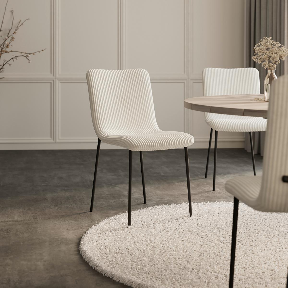 Židle AMY béžová - černá/béžová, Moderní, kov/dřevo (45/85/55cm) - Bessagi Home