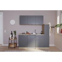 KÜCHENBLOCK LUIS SINGLEKÜCHE 180 CM - Eichefarben/Grau, Basics, Holzwerkstoff (180cm) - Respekta