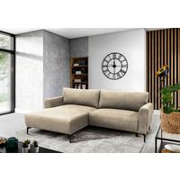 Ecksofa Prince Beige S: 163x240 cm - Beige/Schwarz, Design, Textil (163/240cm) - MID.YOU
