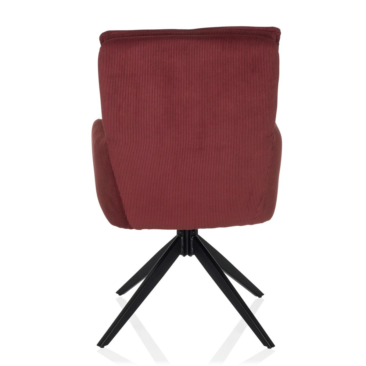 Armlehnstuhl Tarugo Rot B: 58 Cm - Rot/Schwarz, MODERN, Textil/Metall (58/94/60cm) - MID.YOU