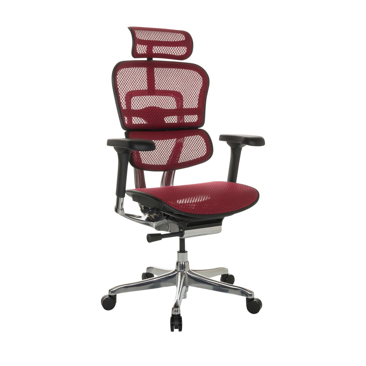 Drehstuhl Ergohuman I - Rot/Silberfarben, Basics, Kunststoff/Textil (69/119-144/65cm) - MID.YOU