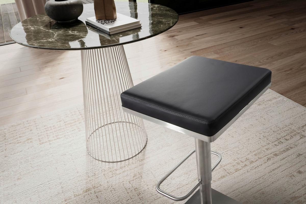 BARHOCKER Schwarz/Silberfarben - Silberfarben/Schwarz, Design, Textil/Metall (37/82/37cm) - MID.YOU