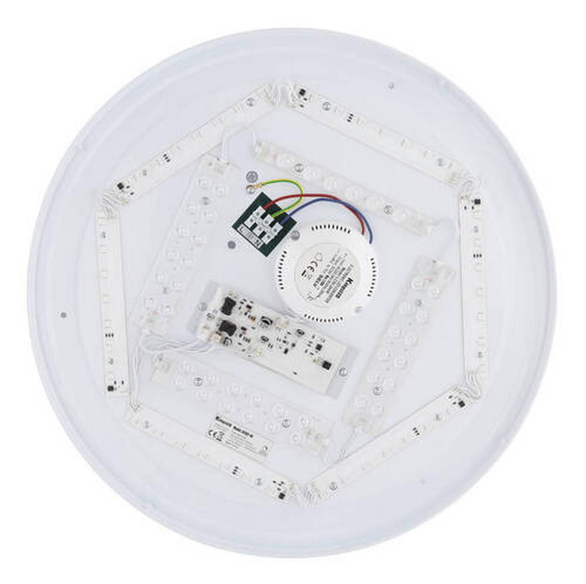 LED-Deckenleuchte Ø 48,5 cm, Timerfunktion und Farbwechsler - Klar/Opal, Design, Glas/Kunststoff (48,5/7,2cm) - Globo