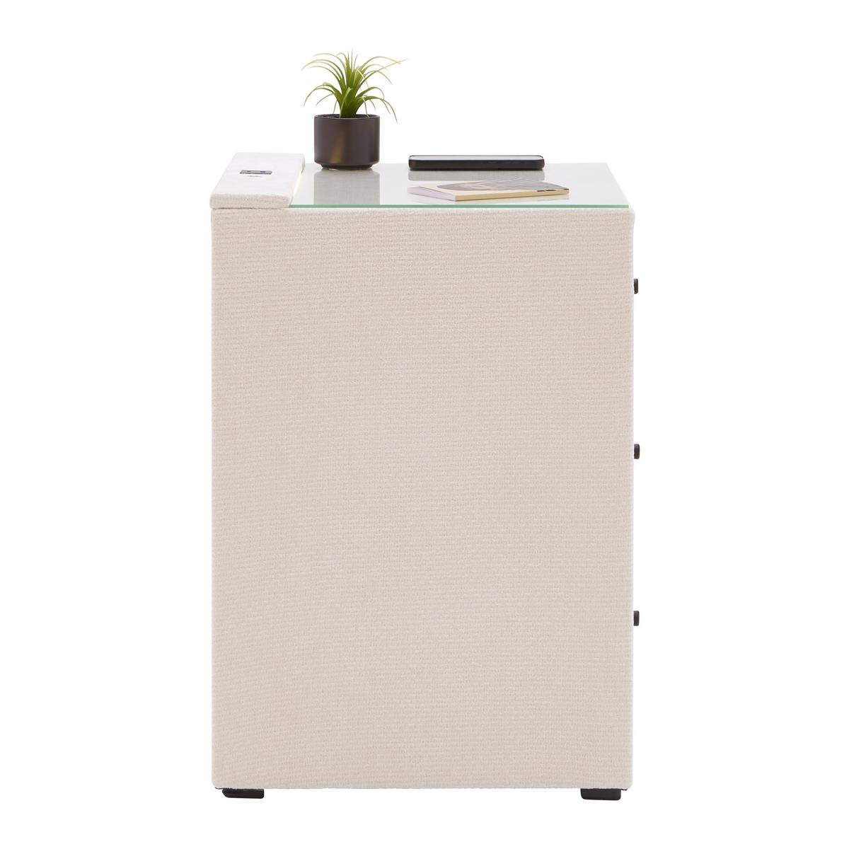 Nočný stolík UNIVERSAL béžová - béžová, Konventionell, kompozitné drevo/textil (48/68/45,5cm) - Premium Living