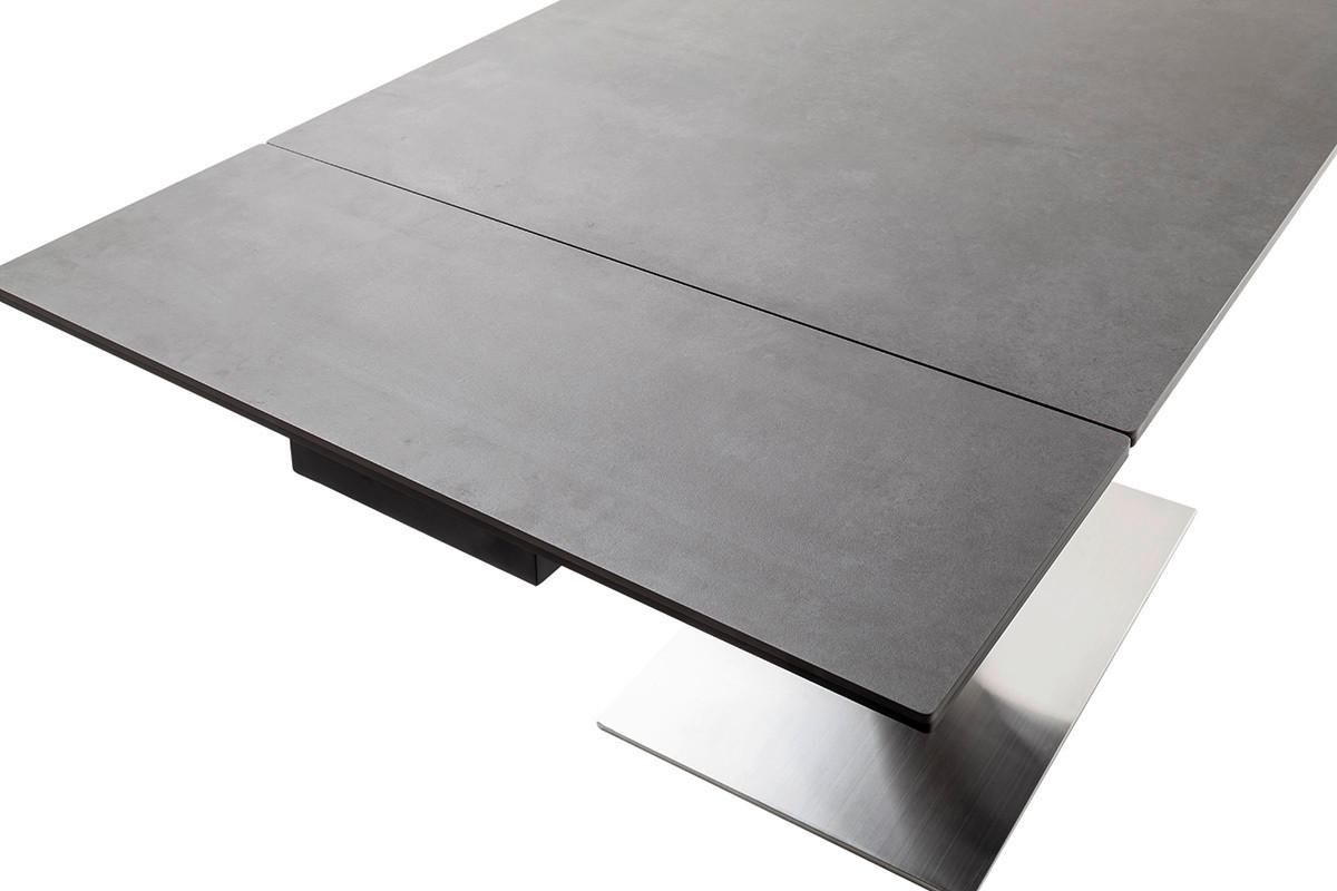Ausziehtisch Pesaro 120-180x76x80cm Anthrazit - Edelstahlfarben/Anthrazit, Trend, Keramik/Metall (120-180/76/80cm)
