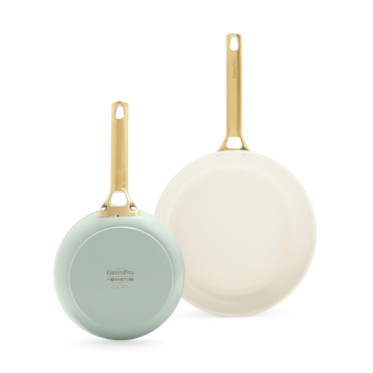 Pfannenset Padova Reserve Weiß/Gold/Hellgrün D:20/26cm - Goldfarben/Weiß, Basics, Metall (20 & 26cm) - GreenPan