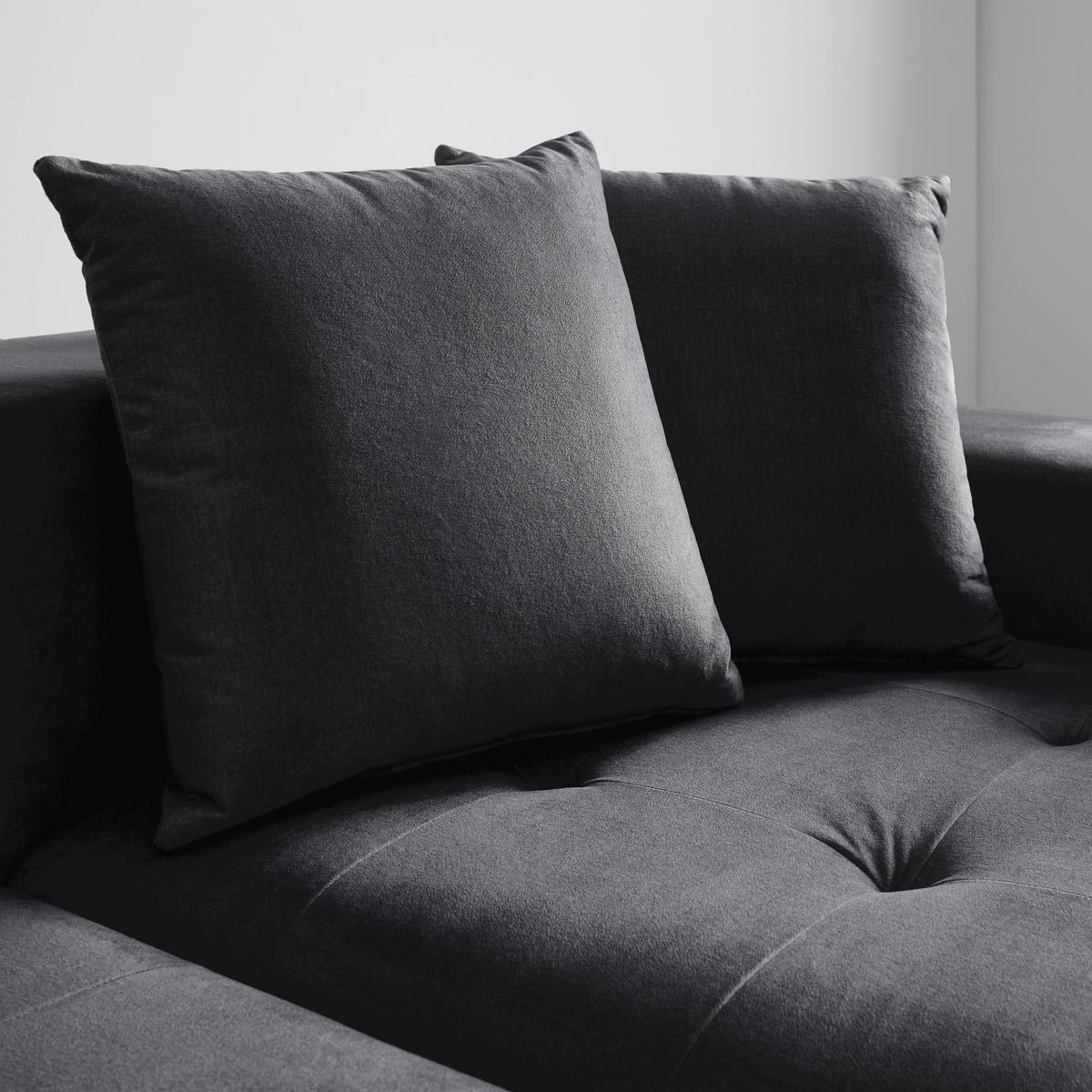 Sedací souprava AVA - tmavě šedá/přírodní barvy, Moderní, dřevo/textil (251/62/154cm) - Bessagi Home