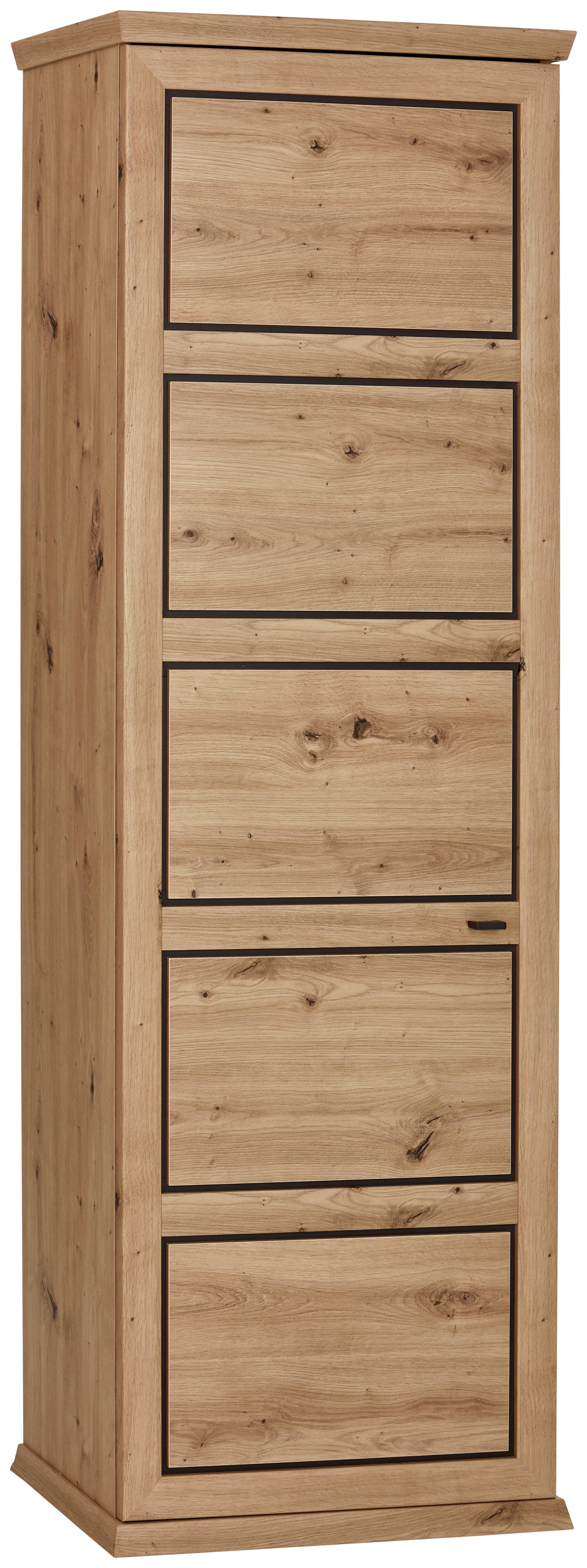 Garderobenschrank Harvey Eiche Dekor B: 64,2 Cm - Eichefarben/Anthrazit, LIFESTYLE, Holzwerkstoff (64,2/196,6/38,5cm)