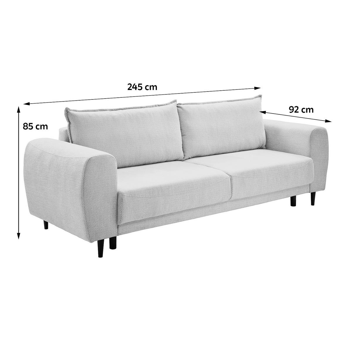 Schlafsofa Siena - Schwarz/Grau, KONVENTIONELL, Textil (245/85/92cm) - Livetastic