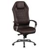 Chefsessel Monterey Echtleder Mit Armlehnen + Wippfunktion - Alufarben/Braun, MODERN, Leder/Kunststoff (67/136/67cm) - MID.YOU
