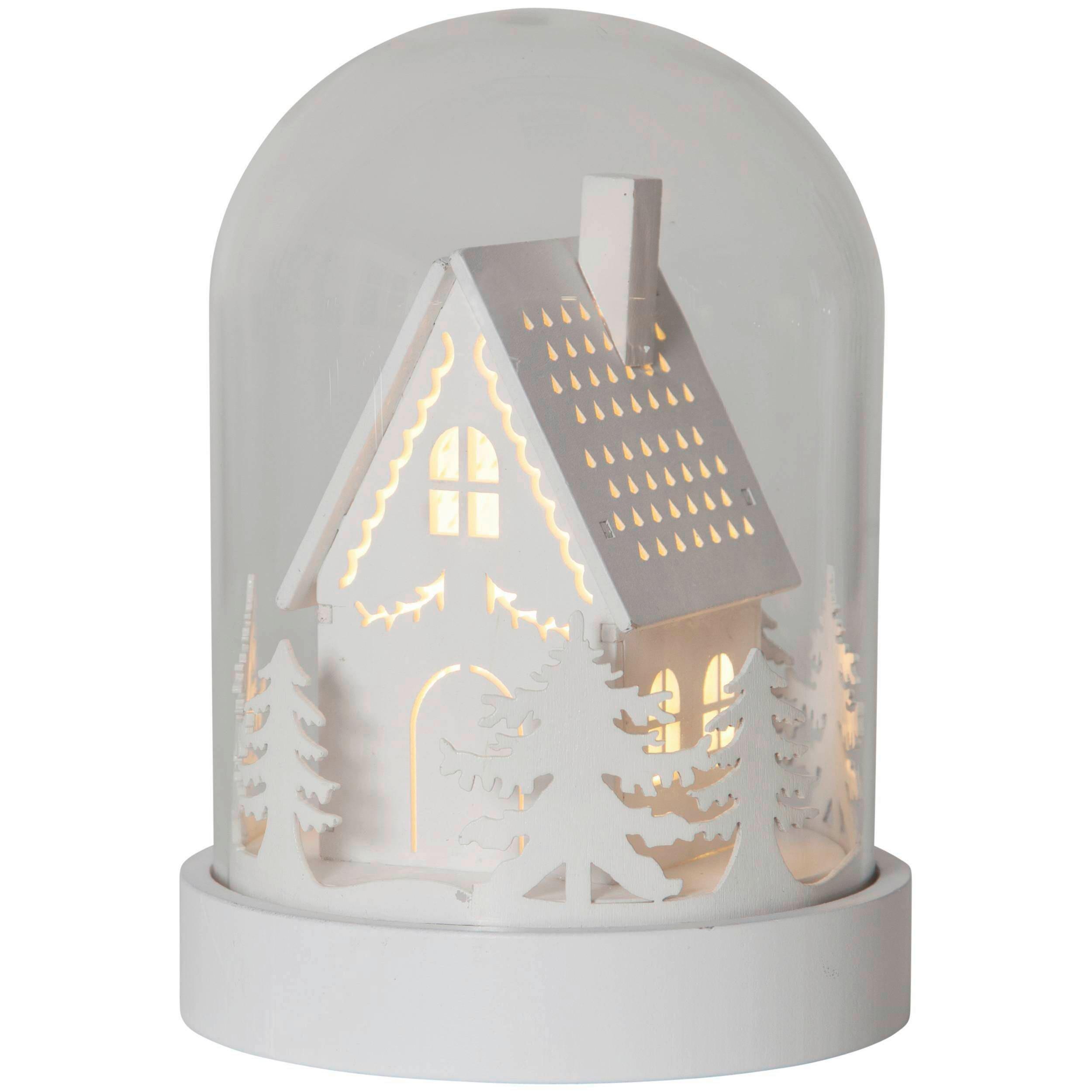 Led-dekoleuchte 410047 Kupol - Klar/Weiß, Basics, Glas/Holz (12,5/17,5cm) - Eglo