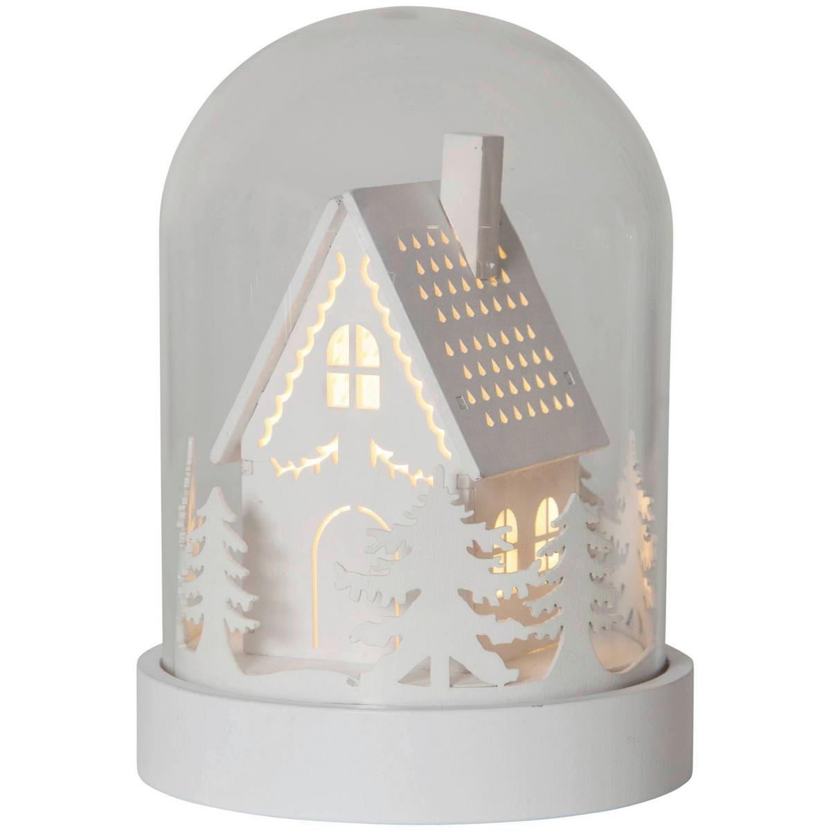 Led-dekoleuchte 410047 Kupol - Klar/Weiß, Basics, Glas/Holz (12,5/17,5cm) - Eglo