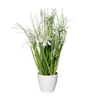 Kunstblume Wiesenblumengras - Weiß, Basics (38cm)