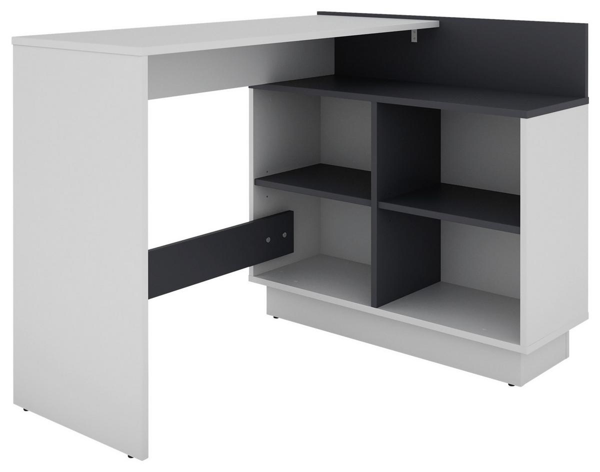 Eckschreibtisch Berni - Graphitfarben/Weiß, MODERN, Holzwerkstoff (102/80/77,5cm) - MID.YOU