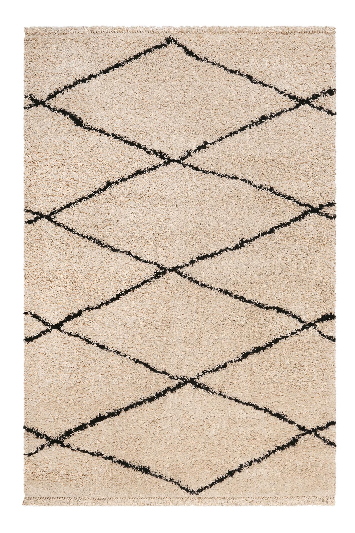 Hochflorteppich Studio One - Beige, Design, Textil (133/200cm) - WECON HOME