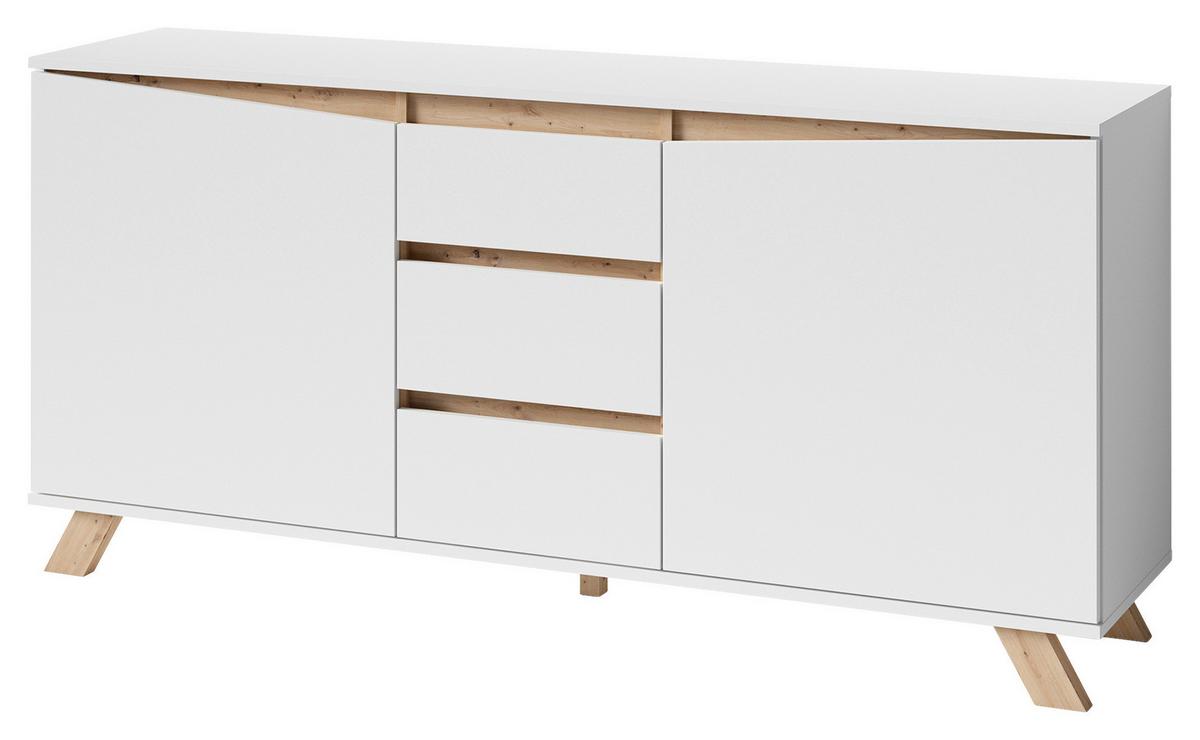 Sideboard B:160 cm Valentin 02 Weiß/Artisan Eiche Dekor - Eiche Artisan/Weiß, MODERN, Holzwerkstoff (160/76/38cm) - MID.YOU