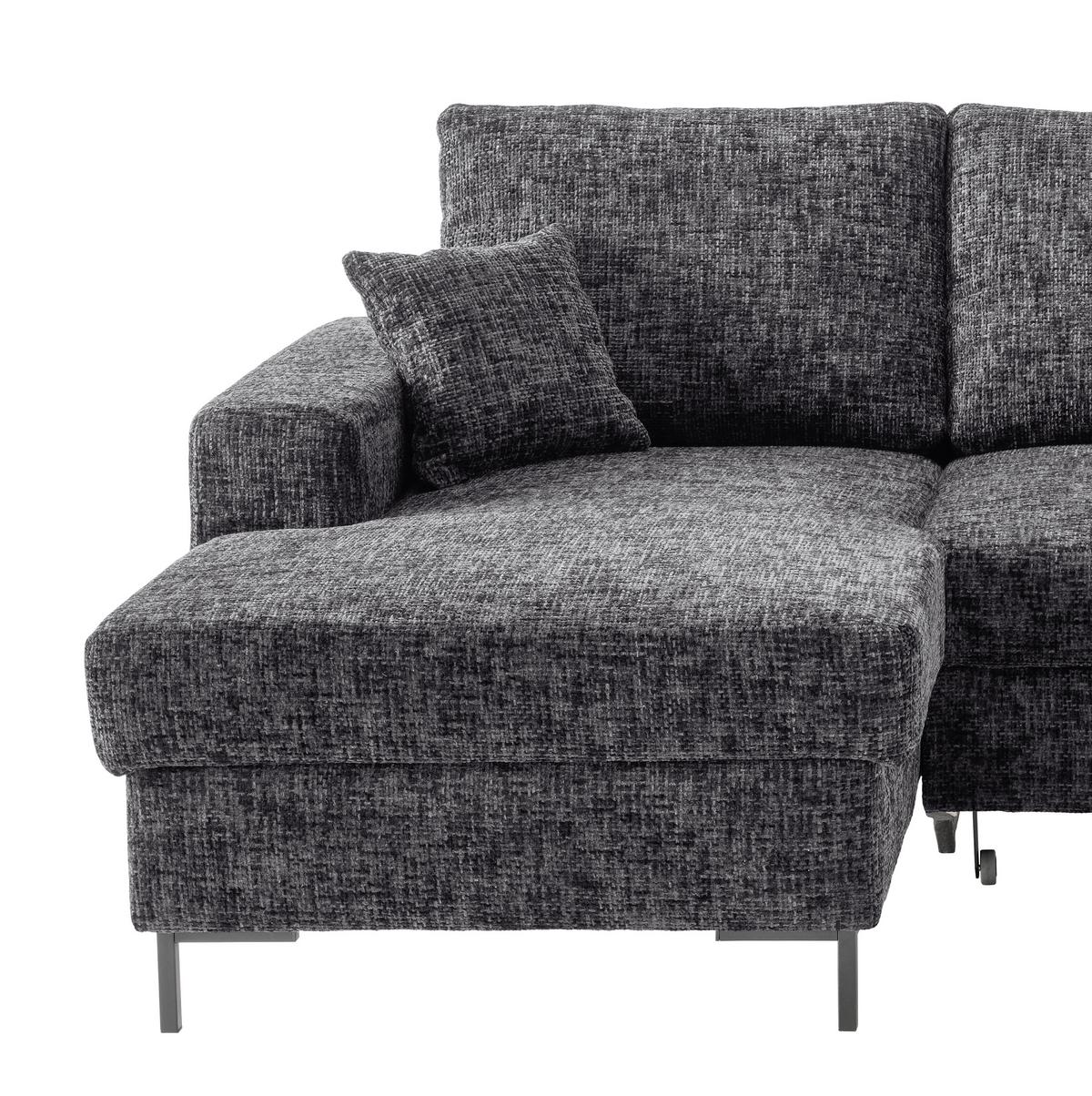 Eckschlafsofa Zona, Schwarz S: 143x237 Cm - Schwarz, KONVENTIONELL, Textil (143/237cm) - Livetastic