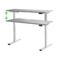 Schreibtisch Office Edition Weiß/Grau L: 160cm - Weiß/Grau, MODERN, Holzwerkstoff/Metall (160/80/69-119cm) - MID.YOU