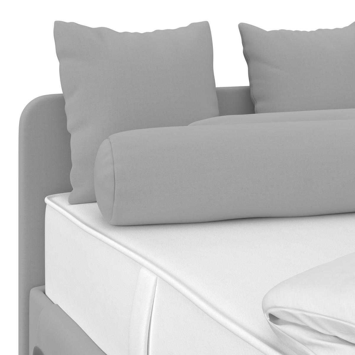 Kárpitozott Ágy Remi 90/200cm - világosszürke/ezüstszínű, Modern, textil/fa (90/200cm)