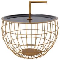 Beistelltisch Art Deco 545 Goldfarben/schwarz B: 42,5 Cm - Goldfarben/Schwarz, Design, Metall (42,5/42,5/29cm) - Kayoom