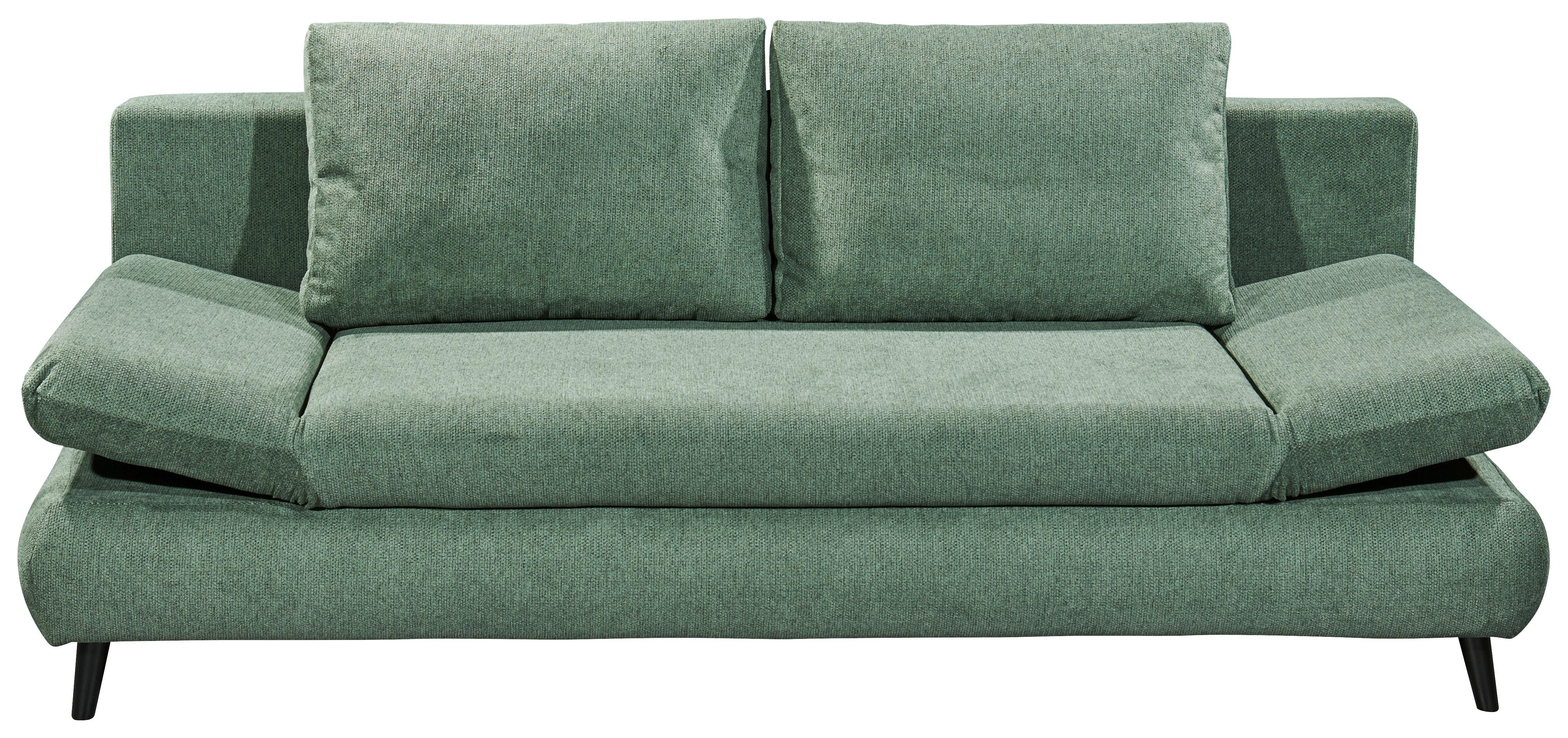Schlafsofa Sunny 3Dl Grün B: 212 cm - Schwarz/Grün, KONVENTIONELL, Holzwerkstoff/Textil (212/88/101cm) - MID.YOU