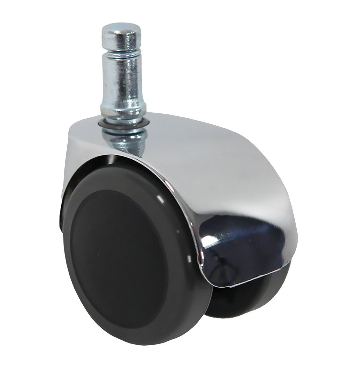 Bürostuhlrollen Rolo Lux Schwarz/Chrom Ø 5 cm 5er-Set - Chromfarben/Schwarz, Basics, Kunststoff/Metall (5/5,8/5cm) - MID.YOU